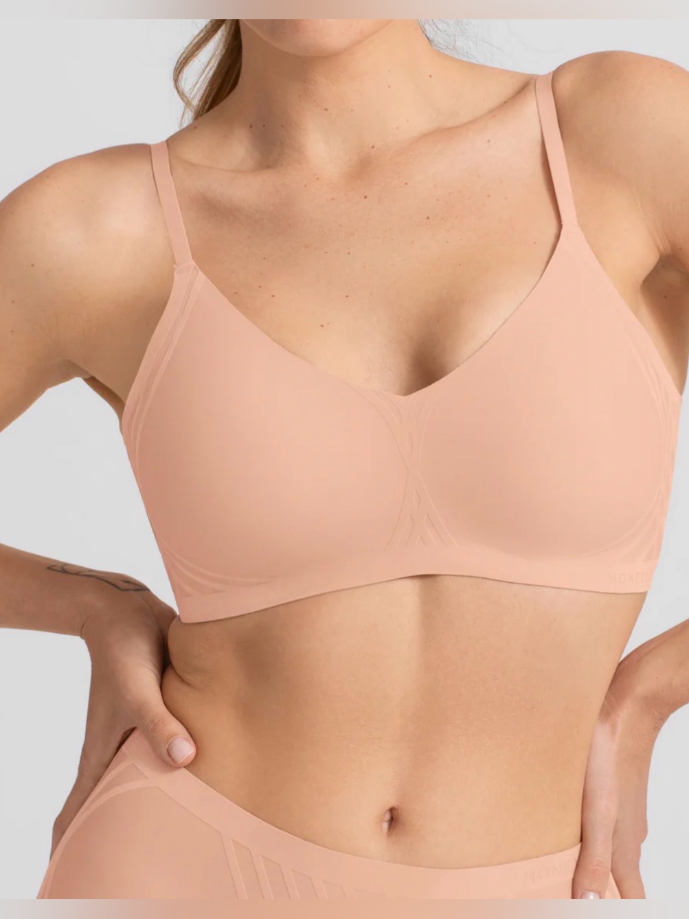Honeylove Silhouette Light Blush Wireless Seamless Support Bra Size 1x